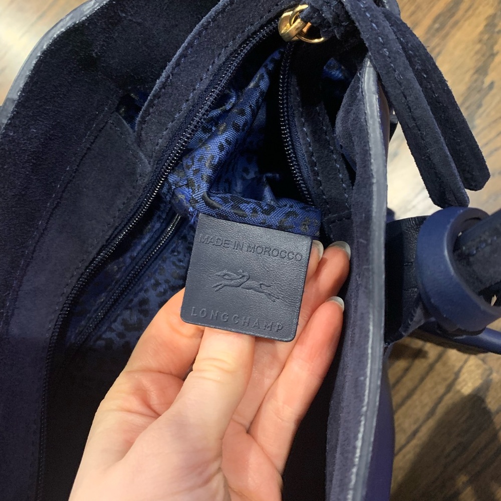 Good Condition Longchamp Penelope Fantaisie Small Tote Bag Navy Blue - Picture 11 of 16